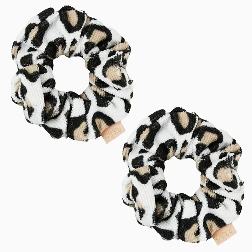 NWT 2 leopard print microfiber scrunchies from The Vintage Cosmetic Company